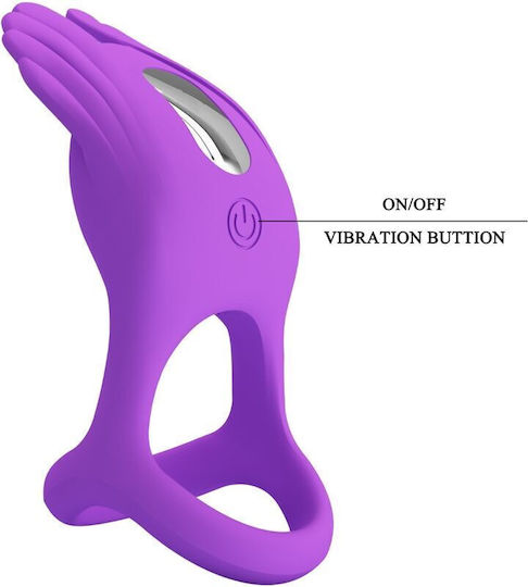 Pretty Love Vibrant Penis Ring 7 Vibrations Purple Silicone