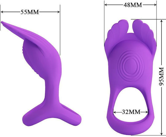 Pretty Love Vibrant Penis Ring 7 Vibrations Purple Silicone