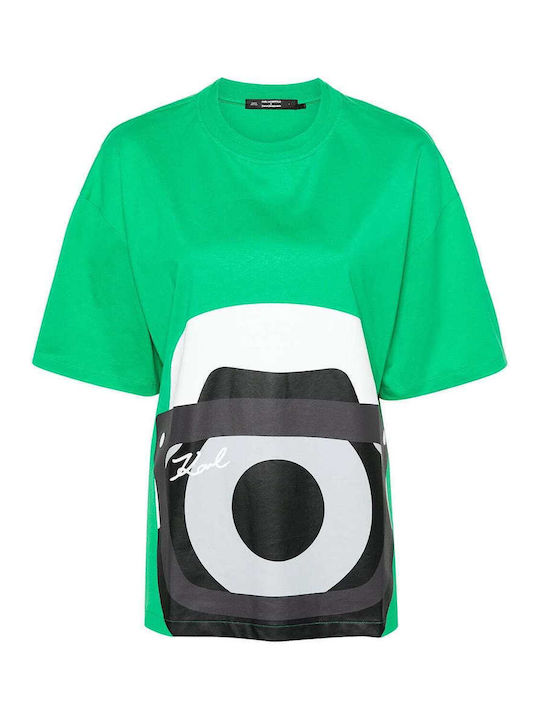 Karl Lagerfeld Feminin Oversized Tricou Verde