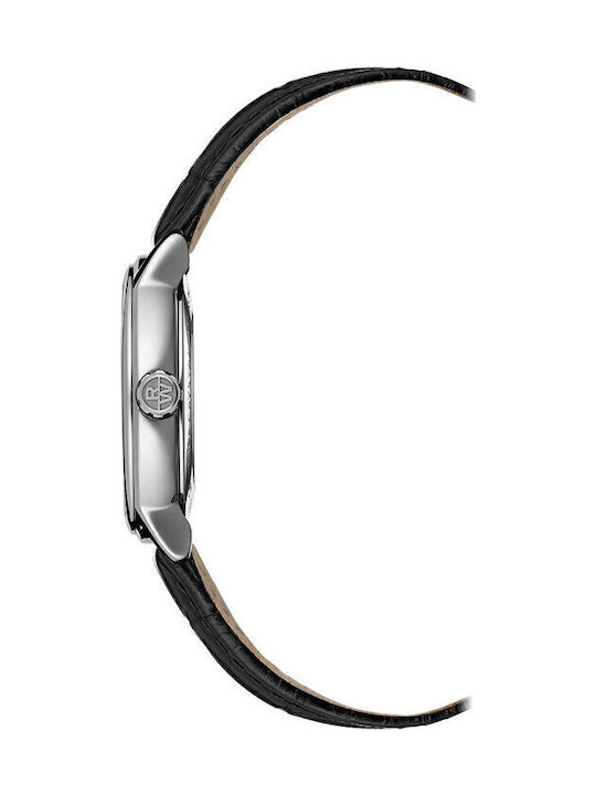 Raymond Weil Ανδρικό Ρολόι 39.5mm Αυτόματο με Μαύρο Δερμάτινο Λουράκι