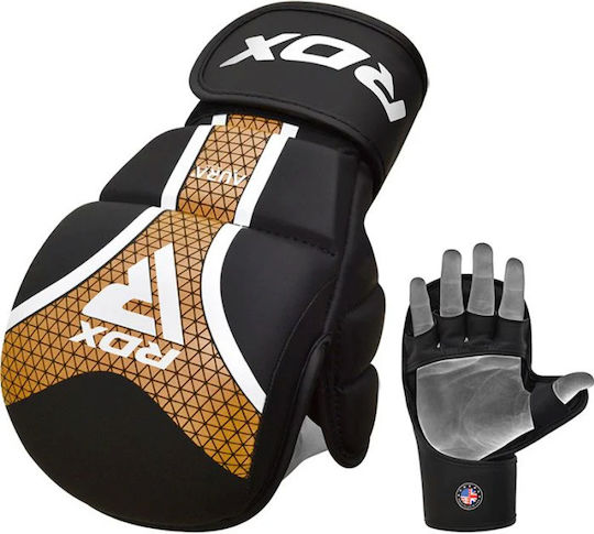RDX Boxhandschuhe Leder für Kampf Schwarz