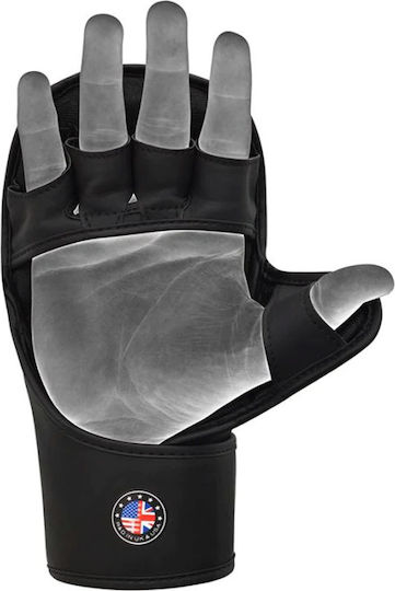 RDX Boxhandschuhe Leder für Kampf Schwarz