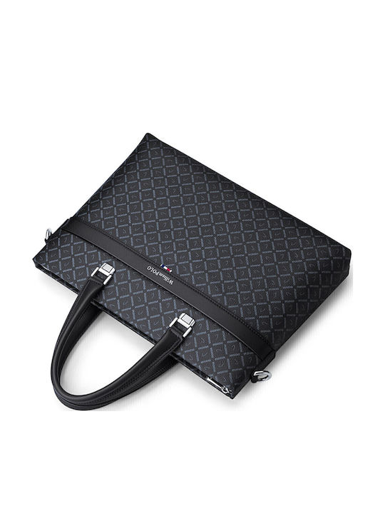Leder Herrentasche Geldbörse Schwarz
