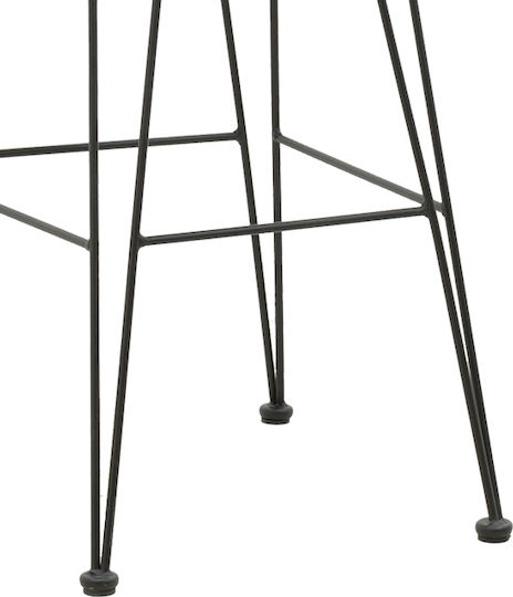 Gartenhocker Bar Außenbereich Rattan Naoki mit Kissen Schwarz 45x51x107cm