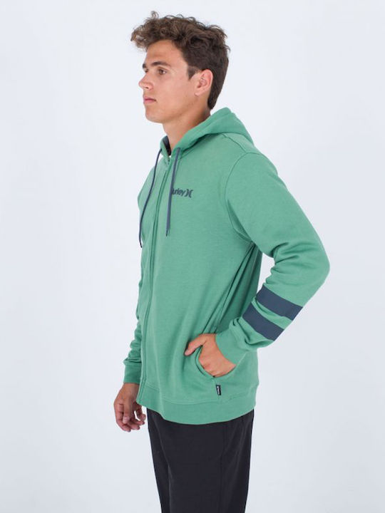 Hurley Men's Sweatshirt Jacket with Hood GREEN