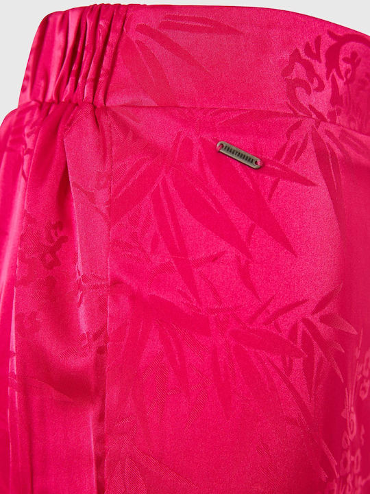Damen Hoch tailliert Stoff Hose Fuchsie