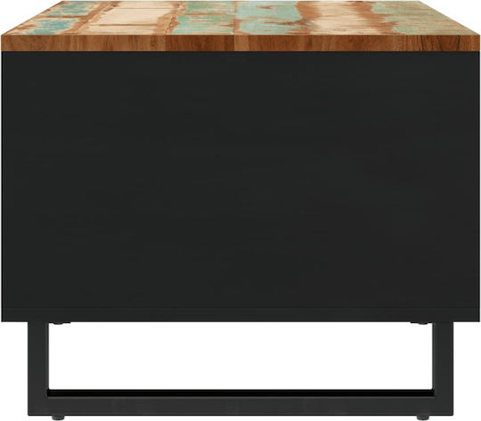 Rectangular Side Table Made of Solid Wood Multicolour 55x50x40 cm