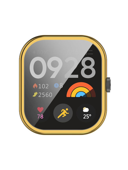 Silikonhülle in Gold Farbe für das Xiaomi Redmi Watch 3 Lite / Watch 3 Active