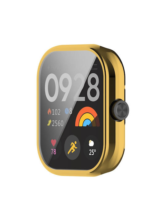 Silikonhülle in Gold Farbe für das Xiaomi Redmi Watch 3 Lite / Watch 3 Active