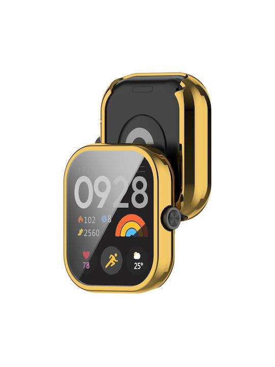 Silikonhülle in Gold Farbe für das Xiaomi Redmi Watch 3 Lite / Watch 3 Active