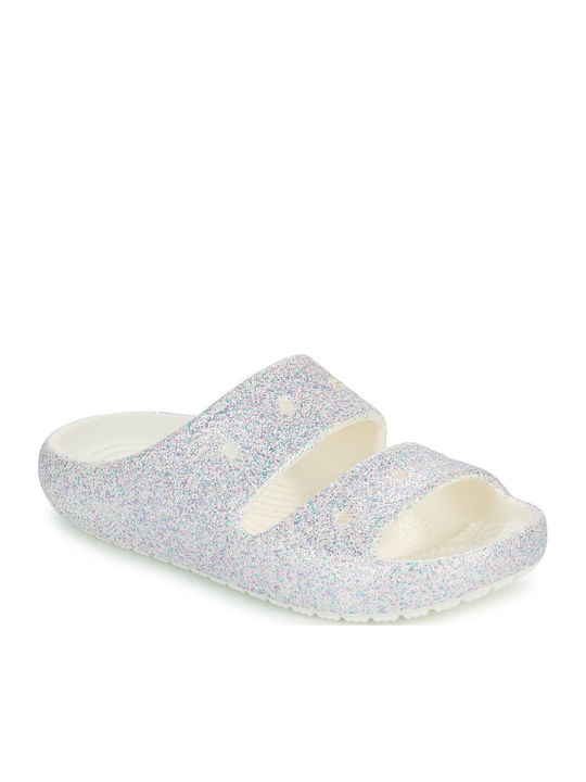 Παιδικές Σαγιονάρες Slides Λευκές Classic Glitter Sandal V2 K