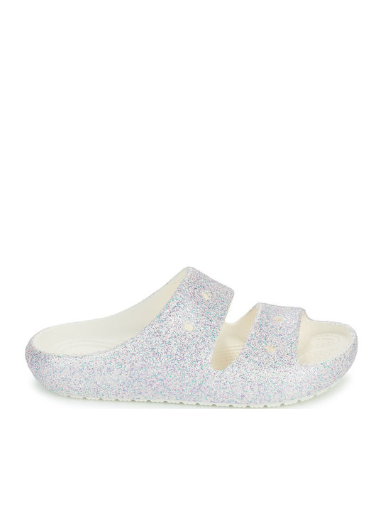Παιδικές Σαγιονάρες Slides Λευκές Classic Glitter Sandal V2 K