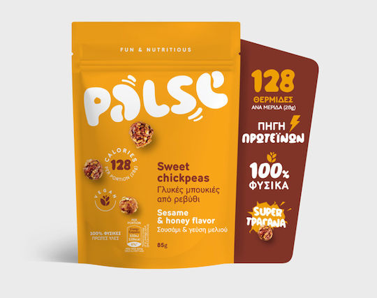 Palse Τραγανές Μπουκιές Sweet Chickpeas από Ρεβύθι με Σουσάμι & Μέλι 85gr