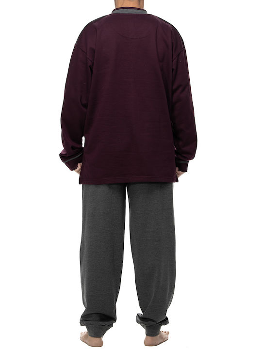 Men's Winter Pajama Pants Bordeaux