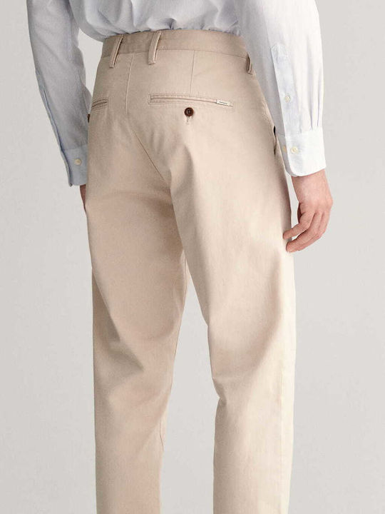 Gant Men's Trousers Chino in Slim Fit Beige