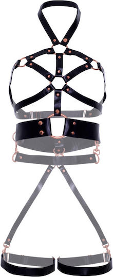 Leg Avenue Vegan Leather Grip Body Harness Black S