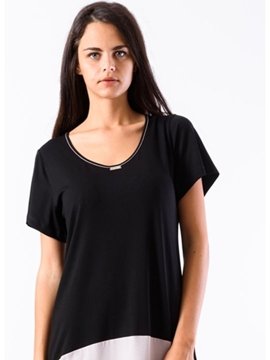 Zen Sommer Damen Nachthemd Black