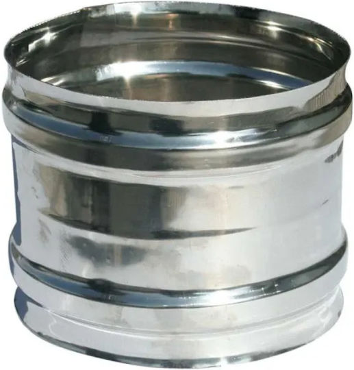 Metallwork Μούφα Σύνδεσης Καπνοδόχου Inox 120mm Ασημί