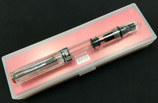 Twsbi Piston Filling Calligraphy Pen Medium Transparent with Red Ink