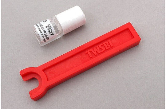 Twsbi Piston Filling Calligraphy Pen Medium Transparent with Red Ink