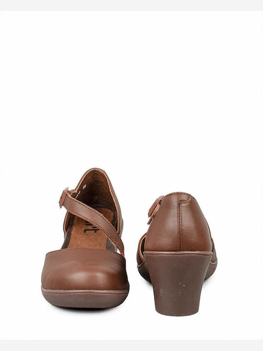 Pumps mit Riemchen Braun