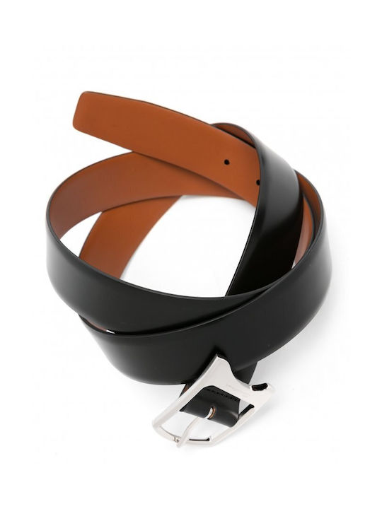 Santoni Men's Leather Belt Black