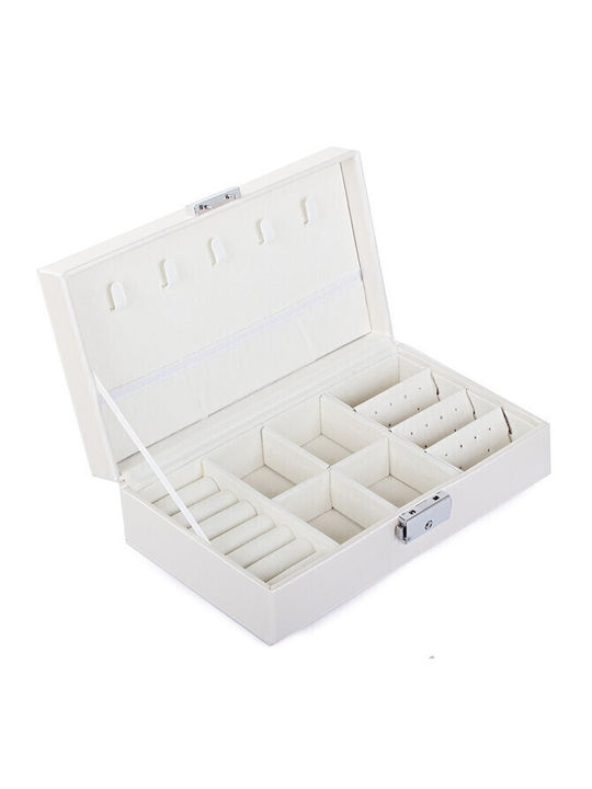 Casetă Pentru Bijuterii Albă 21x12x6cm