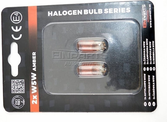 Einparts Lampen Auto T10 / W5W Halogen Orange 12V 5W 2Stück