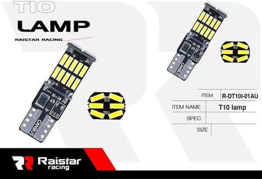 Raistar Lamps Car T10 LED Yellow 12V 2pcs