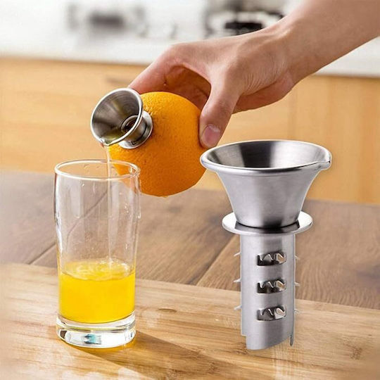Hand-Entsafter Orange / Zitrone / Limette aus Edelstahl in Silber Farbe