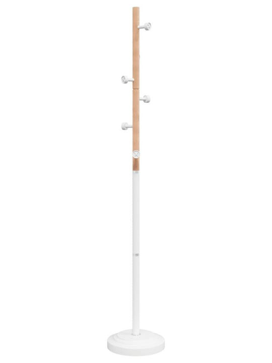 vidaXL Καλόγερος Μεταλλικός Λευκός / Φυσικό 30x30x177cm