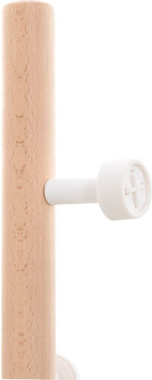 vidaXL Metallic Coat Rack White / Natural 30x30x177cm