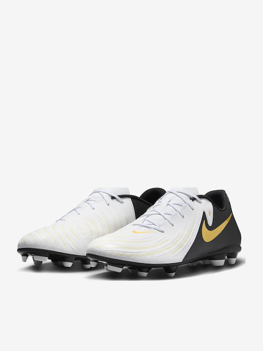 Nike Phantom GX 2 Club Football Shoes with Cleats White / Metallic Gold Coin / Black