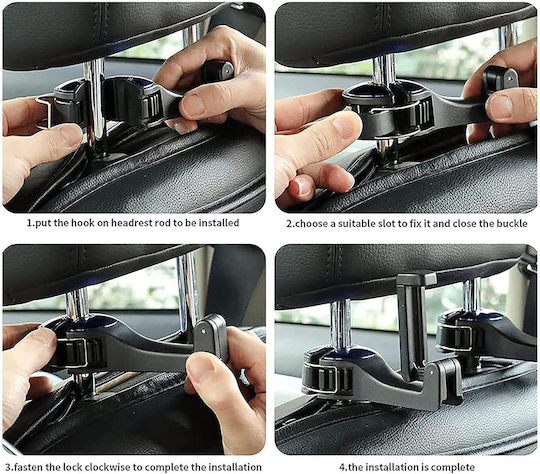 Suport Auto pentru Telefon cu cârlige reglabile Albastră