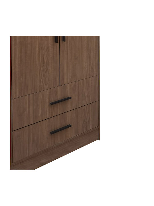 Ușă dublă Dulap de Haine Edritte Nuci 80x52x195cm