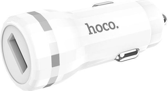 Hoco Z27A Autoladegerät 18W Schnellladen mit einem Anschluss 1xUSB-A Weißes Farbe