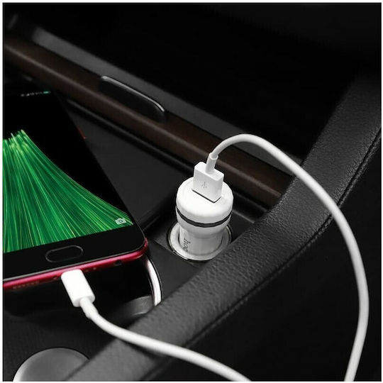 Hoco Z27A Autoladegerät 18W Schnellladen mit einem Anschluss 1xUSB-A Weißes Farbe