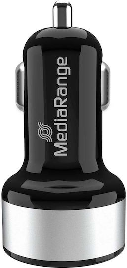 MediaRange Car Charger 17W 3.4A with Ports 2xUSB-A Black Color
