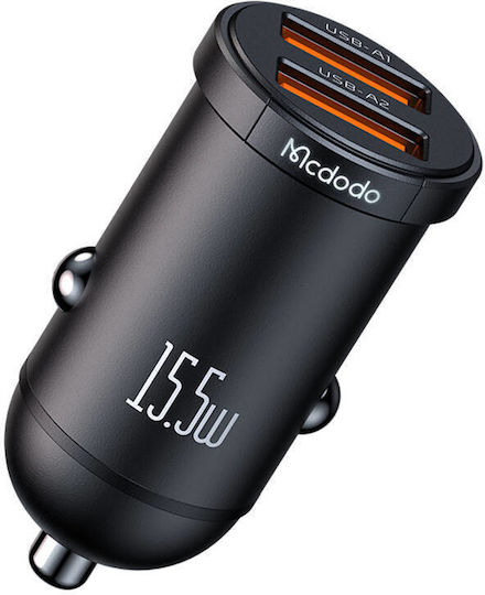 Mcdodo Cc-2950 Car Charger 15.5W 1A with Ports: 2xUSB Black Color