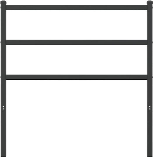 vidaXL Metallic Bed Headboard Black 95x90cm