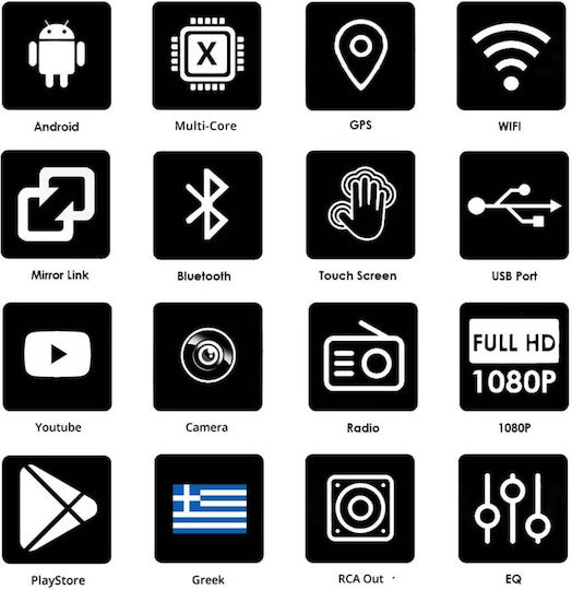 PerVoi Ηχοσύστημα Αυτοκινήτου (Bluetooth/USB/WiFi/GPS/Apple-Carplay/Android-Auto) με Οθόνη Αφής 10"