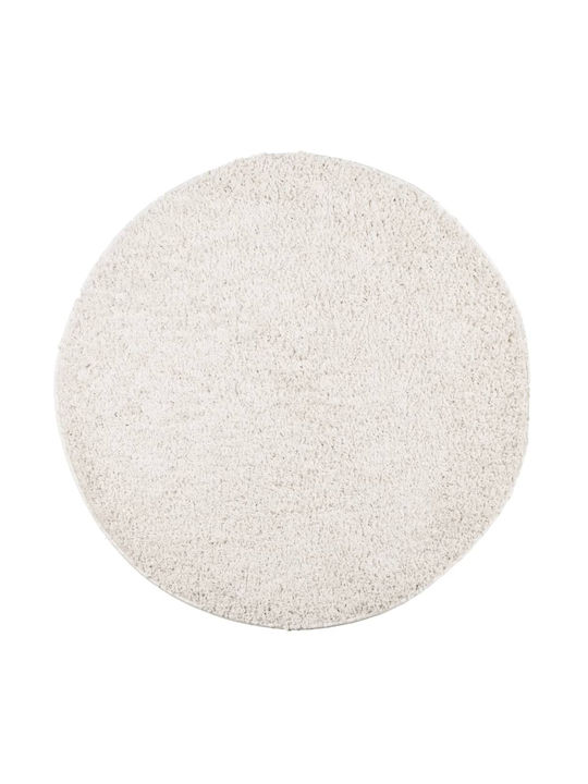 vidaXL Rug Round Shaggy Cream