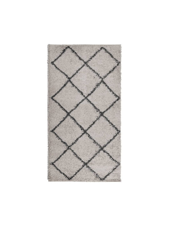 vidaXL Rug Rectangular Shaggy Beige and charcoal