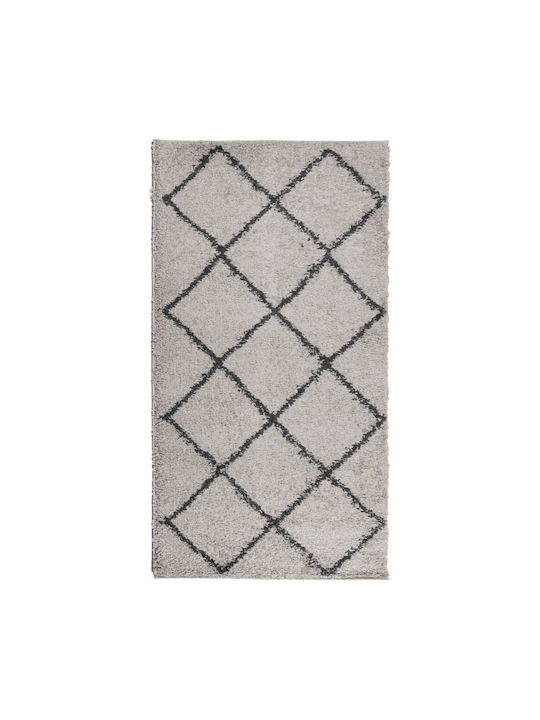 vidaXL Rug Rectangular Shaggy Beige and charcoal