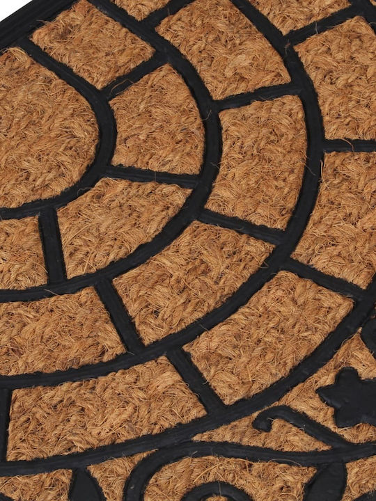 vidaXL Entrance Mat Anti-slip Semicircular made of Rubber Black 45x75cm