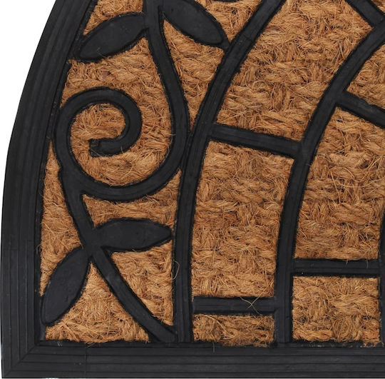 vidaXL Entrance Mat Anti-slip Semicircular made of Rubber Black 45x75cm