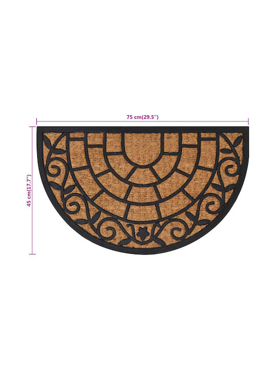 vidaXL Entrance Mat Anti-slip Semicircular made of Rubber Black 45x75cm