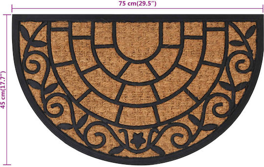 vidaXL Entrance Mat Anti-slip Semicircular made of Rubber Black 45x75cm