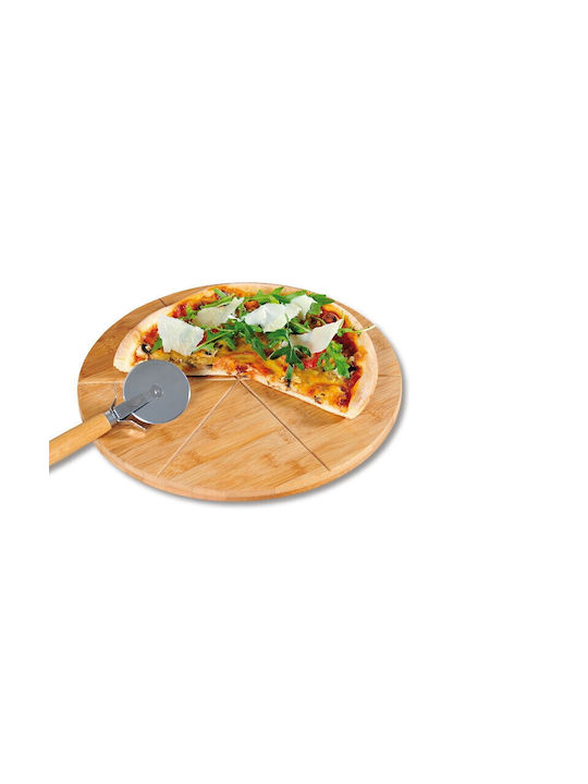 Kesper Πλατώ Σερβιρίσματος Ξύλινο Pizza με Ρόδα Δ32cm Πλατώ Σερβιρίσματος Πίτσας Ξύλινο 32x32εκ.