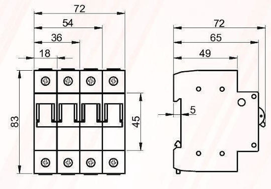 Tracon Electric Τριπολικός Διακόπτης Ράγας 16A